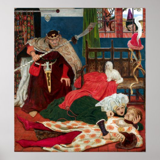 Ford Madox Brown Death of Sir Tristram Poster (Voorkant)