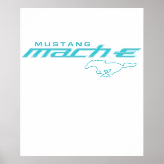 Ford Mustang Mach-E Blauwe Logo Poster (Voorkant)