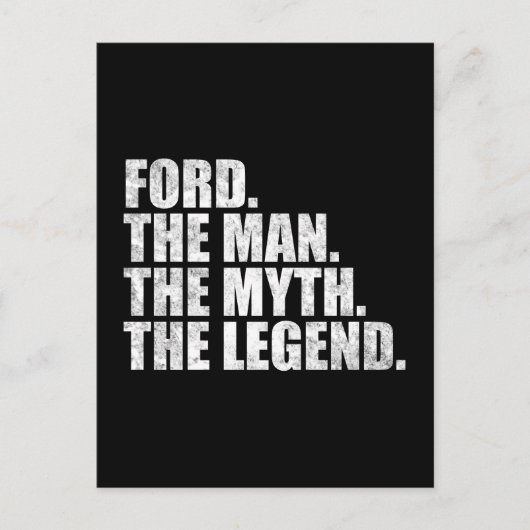 Ford naam, Ford De Man De Mythe De Legende Briefkaart (Voorkant)