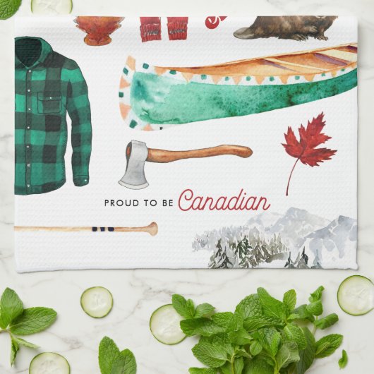 Ford om Canadees te zijn | Illustratie Waterverf Theedoek (Gevouwen)