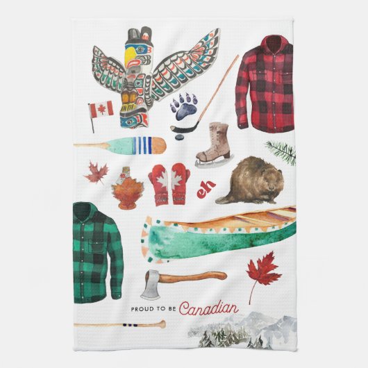 Ford om Canadees te zijn | Illustratie Waterverf Theedoek (Verticaal)