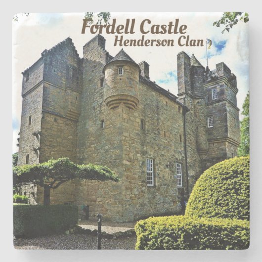 Fordell Castle - Scottish Henderson Clan Stenen Onderzetter (Voorkant)