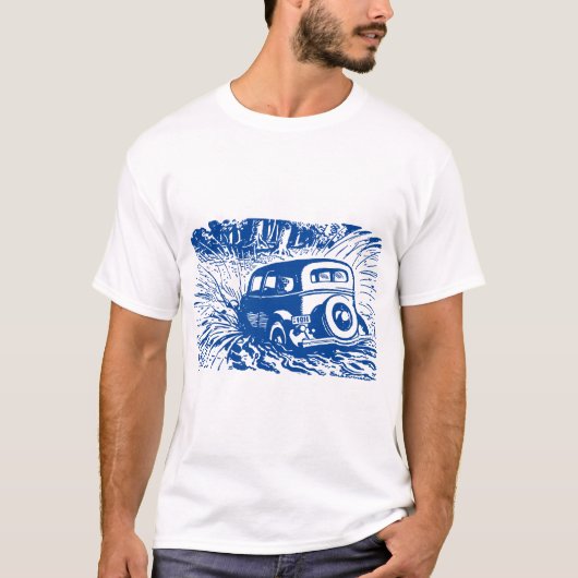 Fording the River - Deep Blue T-shirt (Voorkant)