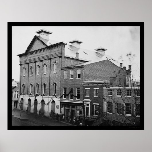 Ford's theater, Scene of Lincoln's Death 1865 Poster (Voorkant)