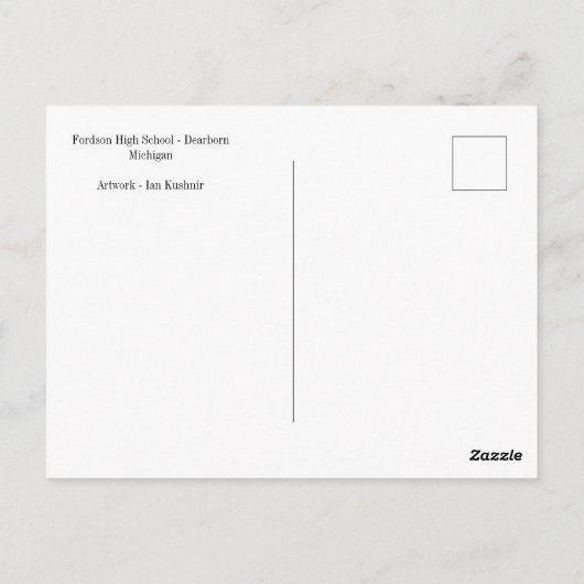 Fordson High School Briefkaart (Achterkant)