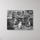 Fordson Tractor, zwart-wit Canvas Afdruk (Voorkant)