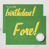 Fore - 30th Golf Birthday Party Kaart (Voorkant / Achterkant)