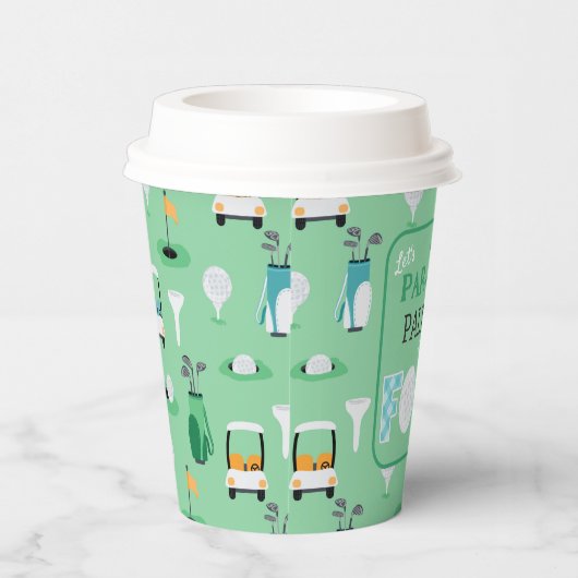 Fore, 4e verjaardag Laten we Par-t-shirt golffeest Papieren Bekers (Rechts)