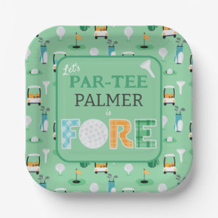 Fore, 4e verjaardag Laten we Par-t-shirt golffeest Papieren Bordje
