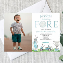 Fore Blue Golf Afbeelding 4e Vierde Verjaardagsfee