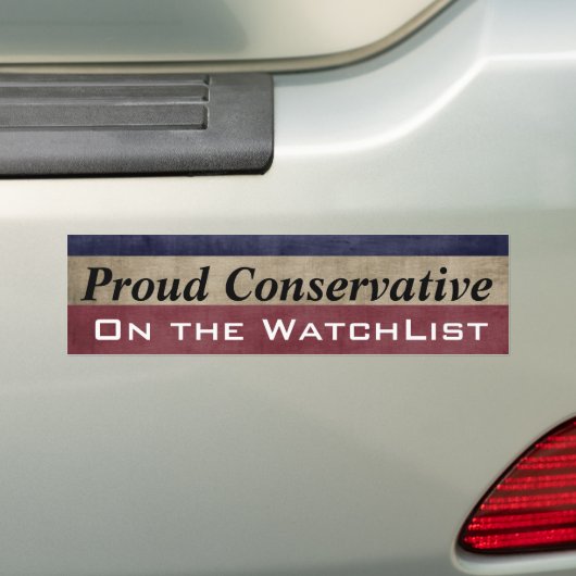 Fore conservatief op de Douane WatchList Bumpersticker (Op auto)