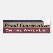Fore conservatief op de Douane WatchList Bumpersticker (Voorkant)
