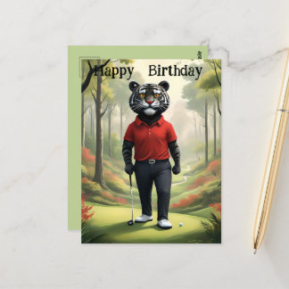 Fore: Een Tijger Die Golf Speelt, Verjaardag Briefkaart