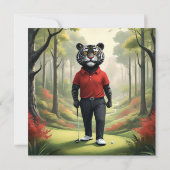 Fore: een tijger die golft, platte verjaardagscoll kaart (Achterkant)