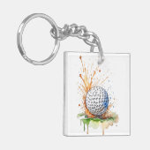 Fore-ever op de groene golfbal  sleutelhanger (Voorkant Links)