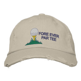 Fore Ever Par T-shirt Funny Logo golfbal Geborduurde Pet