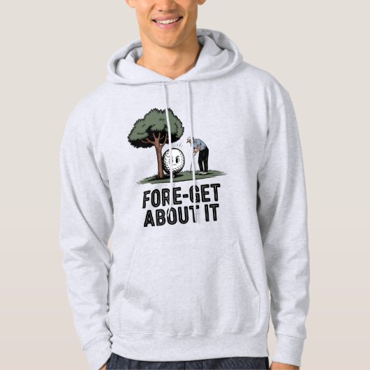 Fore-Get About It – Funny Golf Cartoon with Tree  Hoodie (Voorkant)