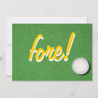 Fore Golf Birthday Party Kaart