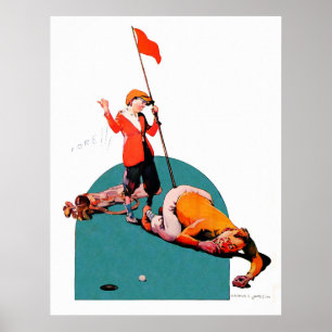 Fore - Golf Waterverf 1930 Afdruk Golf Poster