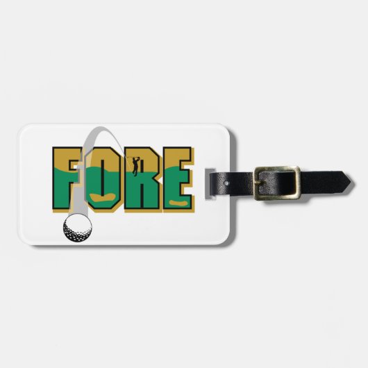 Fore golfbal en spelers bagagelabel (Voorkant horizontaal)