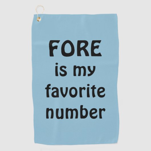 Fore Is Mijn Favoriete Nummer Blauw Grappig Golfhanddoek (Voorkant)