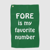 Fore is mijn favoriete nummer Golf Funny Quote Golfhanddoek (Voorkant)