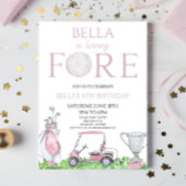 Fore Pink Golf 4e verjaardag Kaart