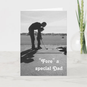 "Fore" Special Dad, Son and Father Golf Birthday Kaart