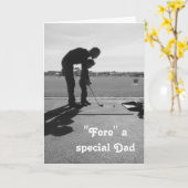 "Fore" Special Dad, Son and Father Golf Verjaardag Kaart (Gele Bloem)