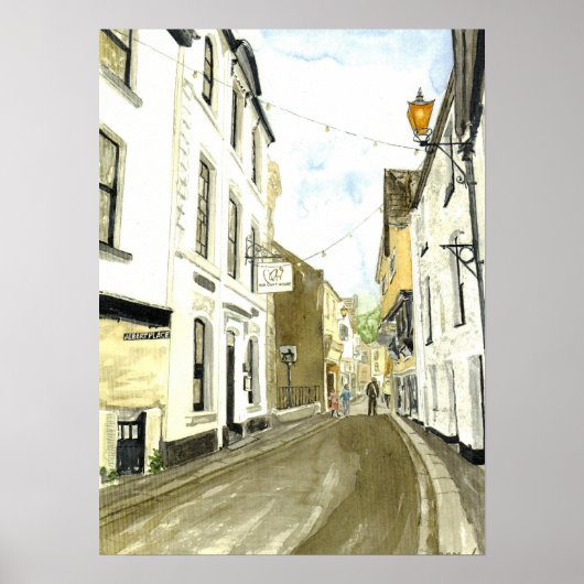 "Fore Street, Fowey"-Poster Poster (Voorkant)