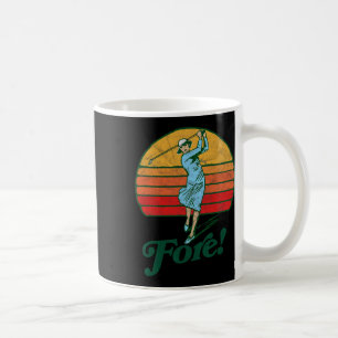 Fore! Vintage Vrouw Golf Retro Grappige Vrouw Golf Koffiemok