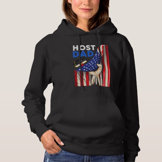 Foreign Host Family Dad Flag Hand Exchange Student Hoodie (Voorkant)