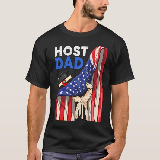 Foreign Host Family Dad Flag Hand Exchange Student T-shirt (Voorkant)