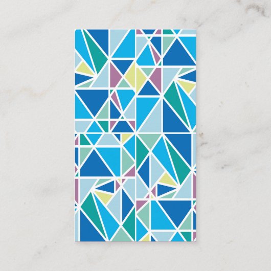 Foreign Language Tutor - Blue Abstract Geometry Visitekaartje (Achterkant)