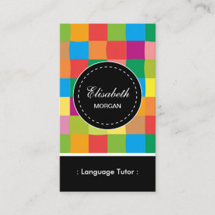 Foreign Language Tutor - Colorful Sqaure Pattern Visitekaartje
