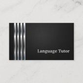 Foreign Language Tutor Professional Black Silver Visitekaartje (Voorkant)