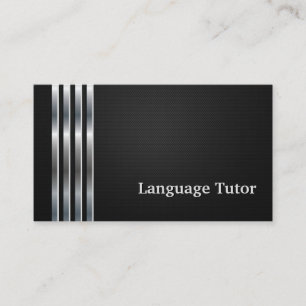 Foreign Language Tutor Professional Black Silver Visitekaartje