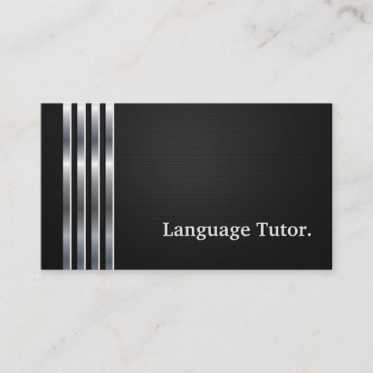 Foreign Language Tutor Professional Black Silver Visitekaartje (Voorkant)
