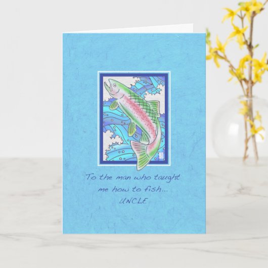 Forel aan oom Birthday Kaart (Gele Bloem)