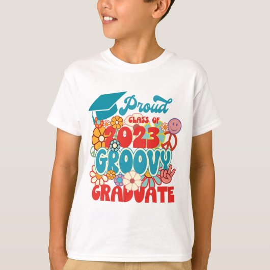 Forel AFSTUDEREN van een klasse van 2023 Retro Gro T-shirt (Voorkant)