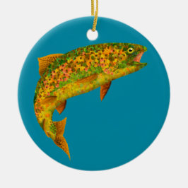 Forel Aspen Leaf Regenboog 2 Keramisch Ornament