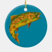 Forel Aspen Leaf Regenboog 2 Keramisch Ornament (Achterkant)