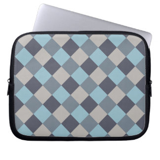 Forel Blauw Grijs Katoen Zaad Schachbrett Laptop Sleeve