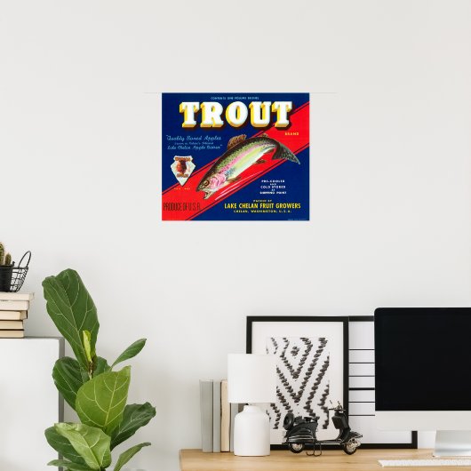  forel Brand Washington Apples Poster (Thuiskantoor)
