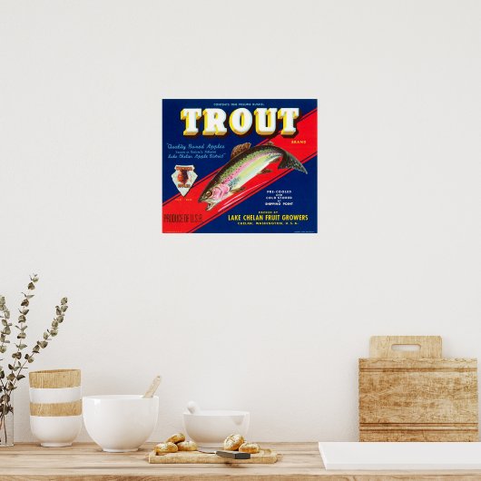  forel Brand Washington Apples Poster (Keuken)