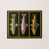 forel - Bruin, regenboog, Brook Fisherman's Fun Legpuzzel (Horizontaal)