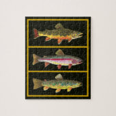 forel - Bruin, regenboog, Brook Fisherman's Fun Legpuzzel (Verticaal)
