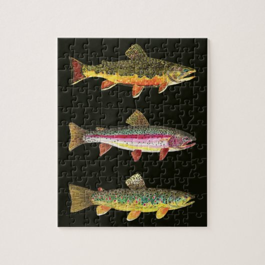 forel - Bruin, regenboog, Brook Legpuzzel (Verticaal)