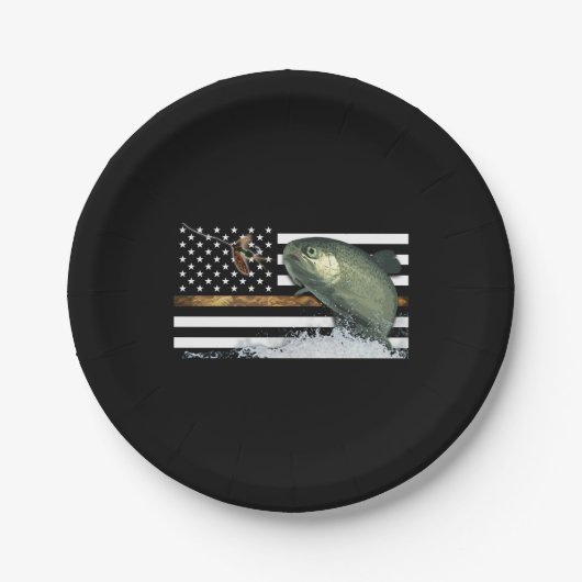 forel: Dunne lijnvlag Papieren Bordje (Voorkant)