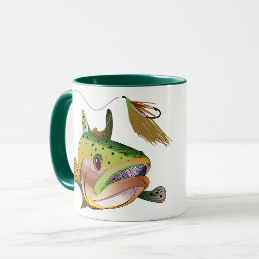 forel en vliegen mok (Voorkant links)